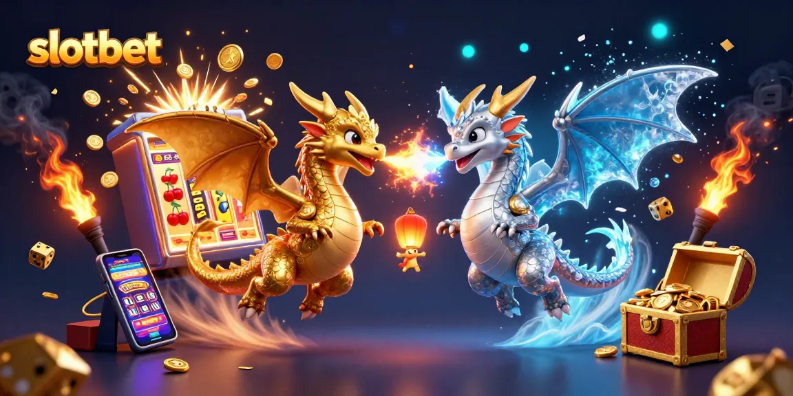 Experience exciting gaming at slotbet with dragons, slots, and vibrant casino elements in 3D.