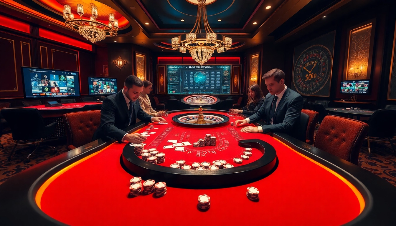 Engage in high-stakes excitement with 3Dbet at a luxurious casino setting, showcasing poker action and roulette.
