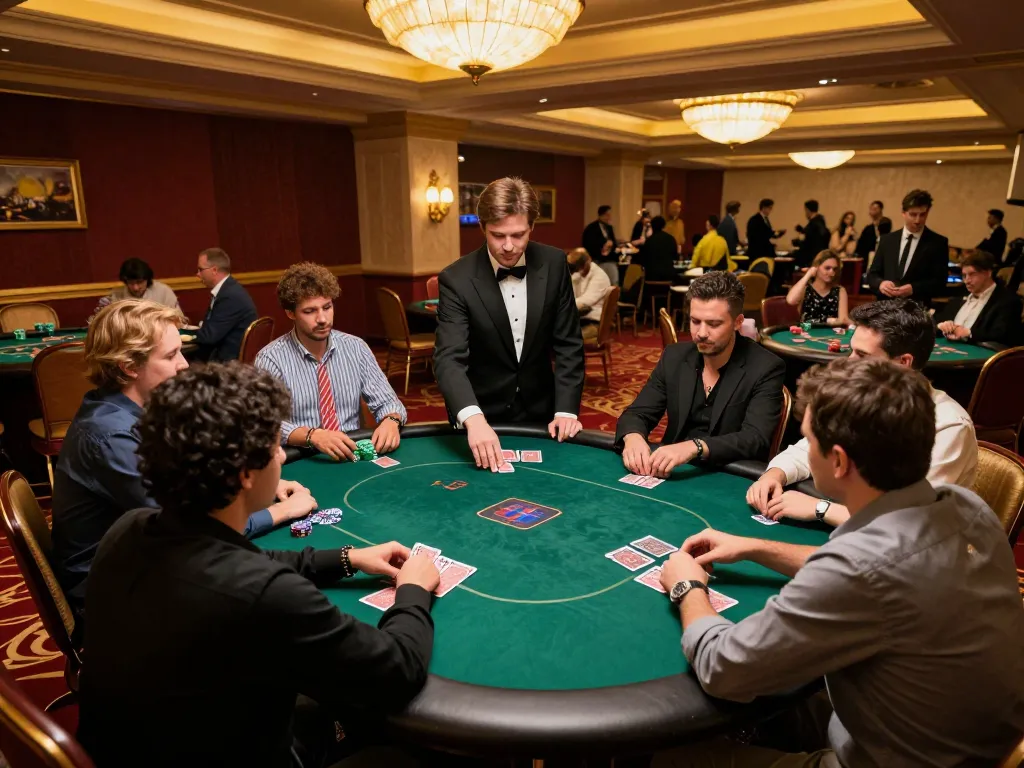 Players strategizing at a lively poker table at 888newcasino, capturing the essence of casino gaming.