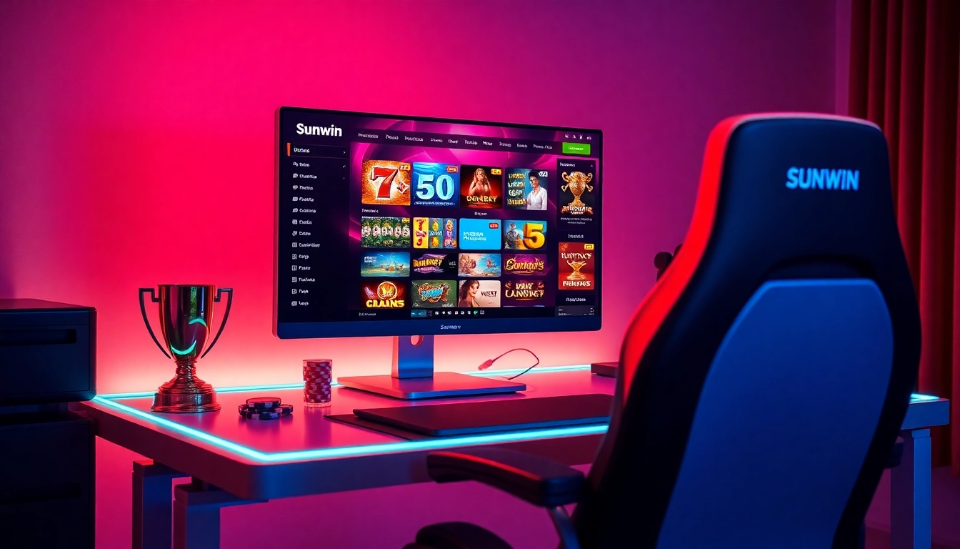 Sunwin online gaming interface featuring vibrant games and user-friendly design.