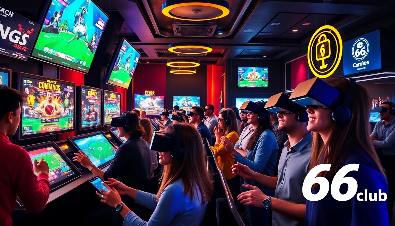 Exciting gaming scene illustrating the innovative experience at 66club with players enjoying various online casino games.