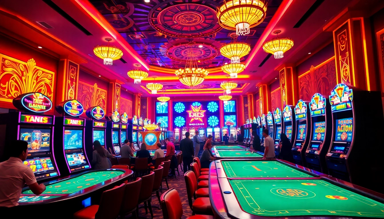 Engaging gameplay scene at citinow casino with lively slot machines and energetic players.