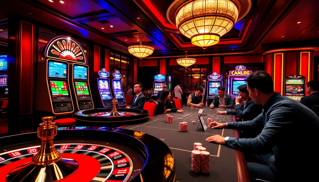 Exciting gameplay at nhà cái lucky88 casino with vibrant gaming elements and players.