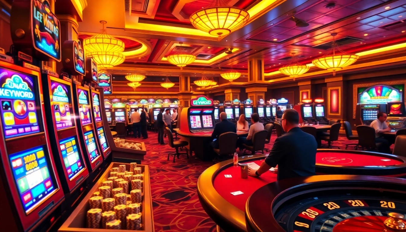 gamblers enjoying the action at lego138 slot machines in a luxurious casino setting
