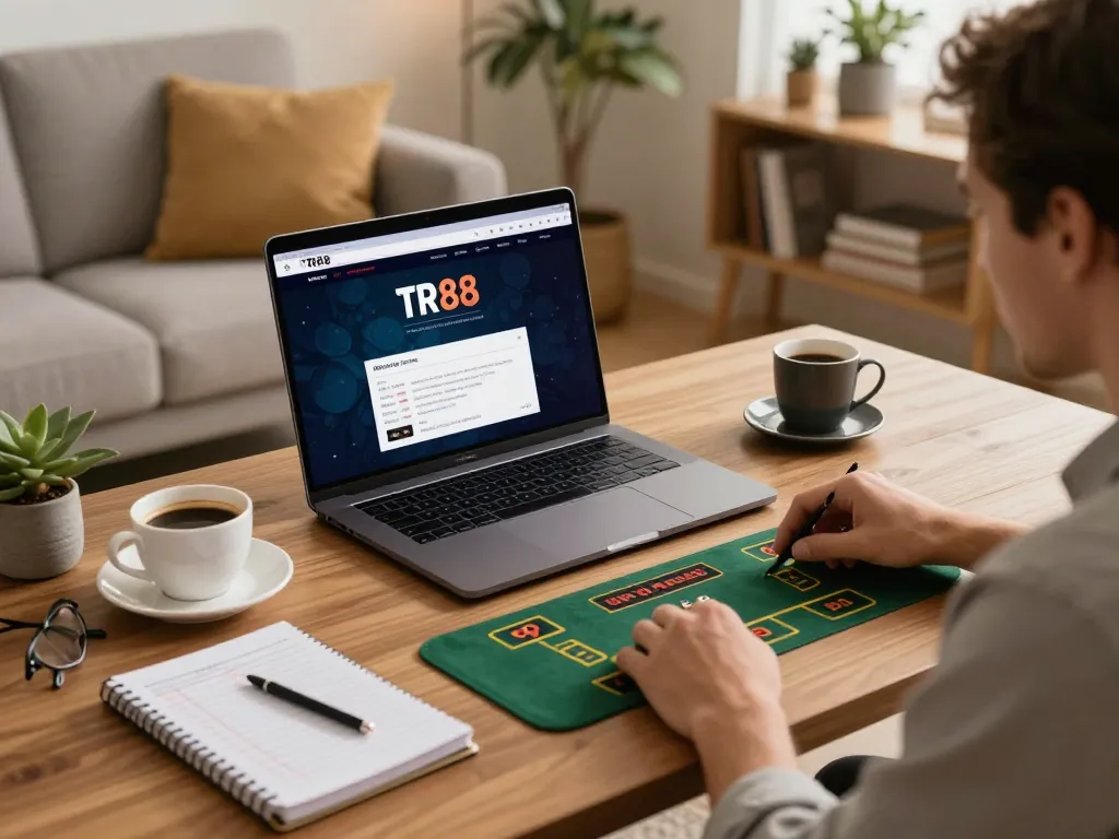 Play online casino games with TR88 link in a cozy home gaming environment.
