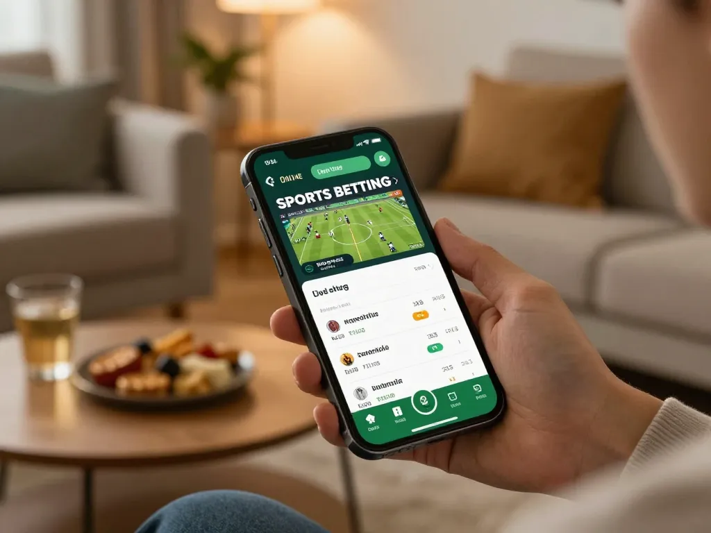 Engaging in live sports betting on lv88cha.com from a cozy home environment with snacks and drinks.