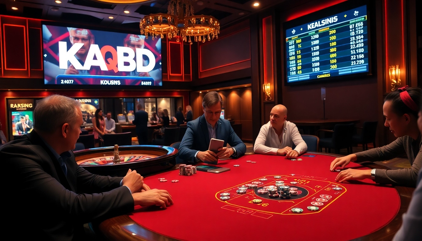 Experience the thrill of kqbd results at an elegant poker table in a luxurious casino.