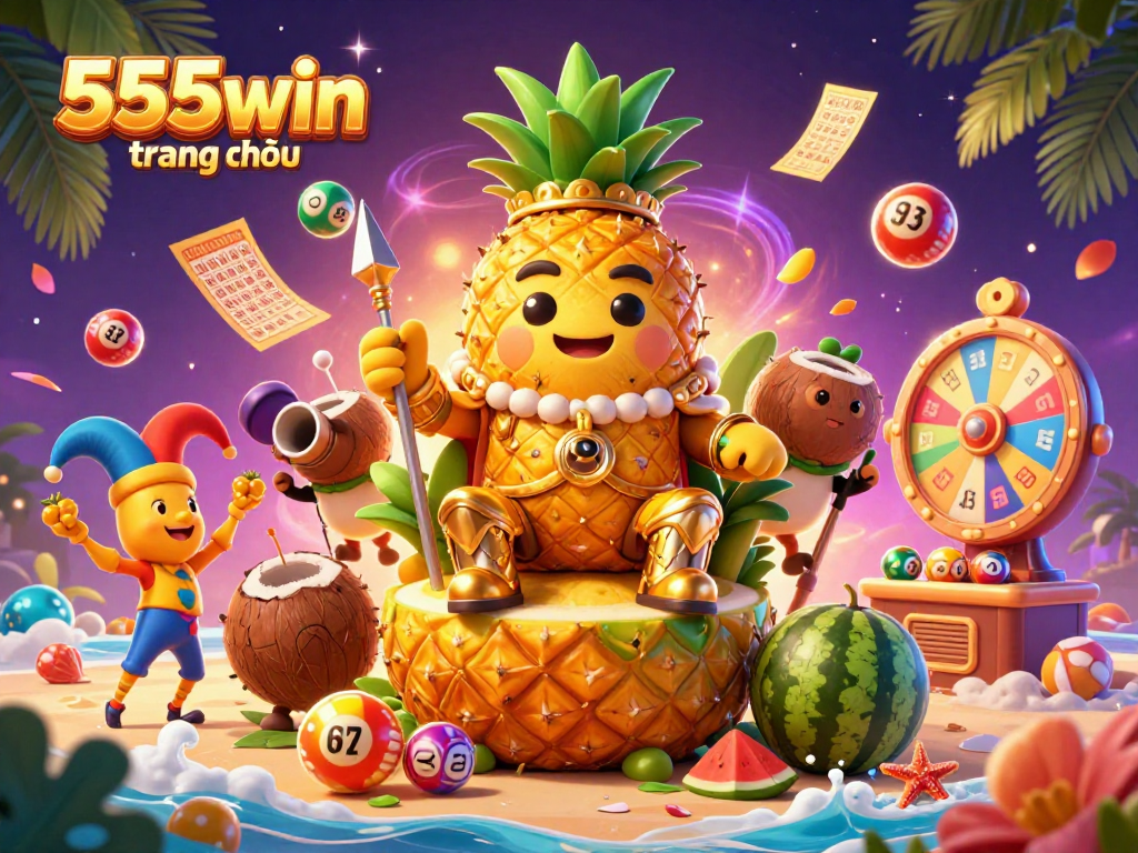 Engage with exclusive 555win trang chủ features as the golden pineapple king leads a lively beach casino scene.