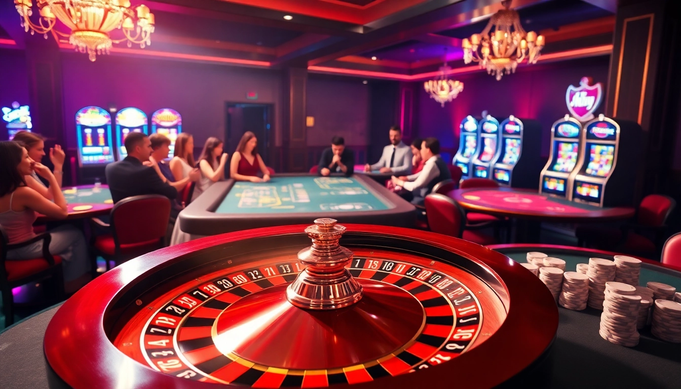 Para pemain merasakan aksi mendebarkan di acara kasino 'datukwin' dengan meja poker dan roulette.