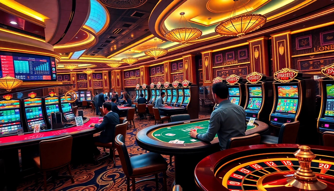 Experience the excitement of LODE88 with thrilling casino elements like poker chips and roulette wheels.