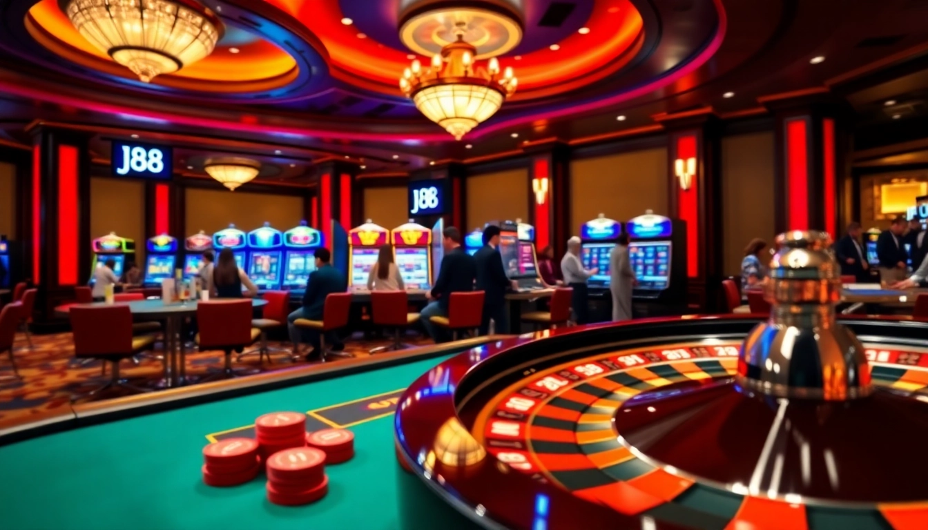 Experience thrilling games at j88 casino with lively poker tables and exciting slot machines.