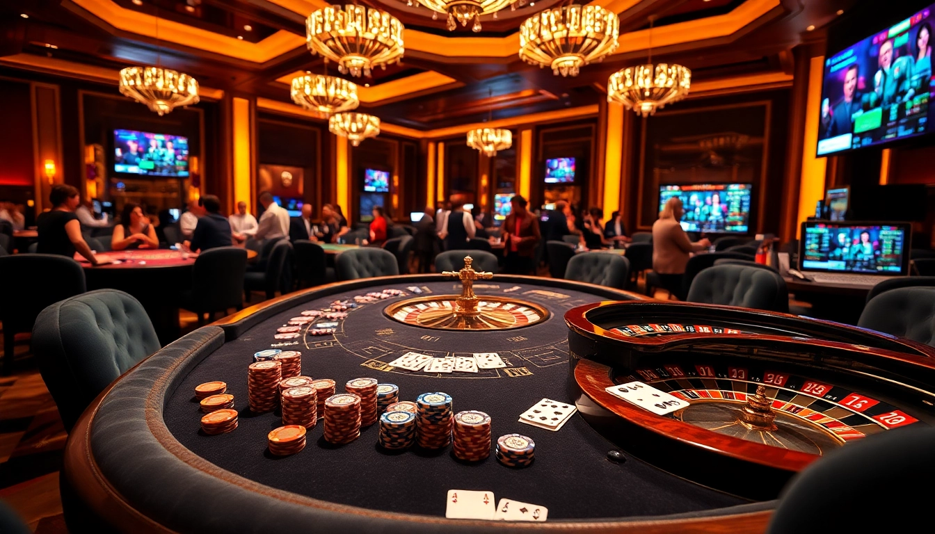 Experience the excitement of qh88 with vibrant casino tables and enthusiastic players.