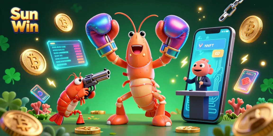 Experience thrilling wins at Sun Win with vibrant casino elements and animated sea creatures.